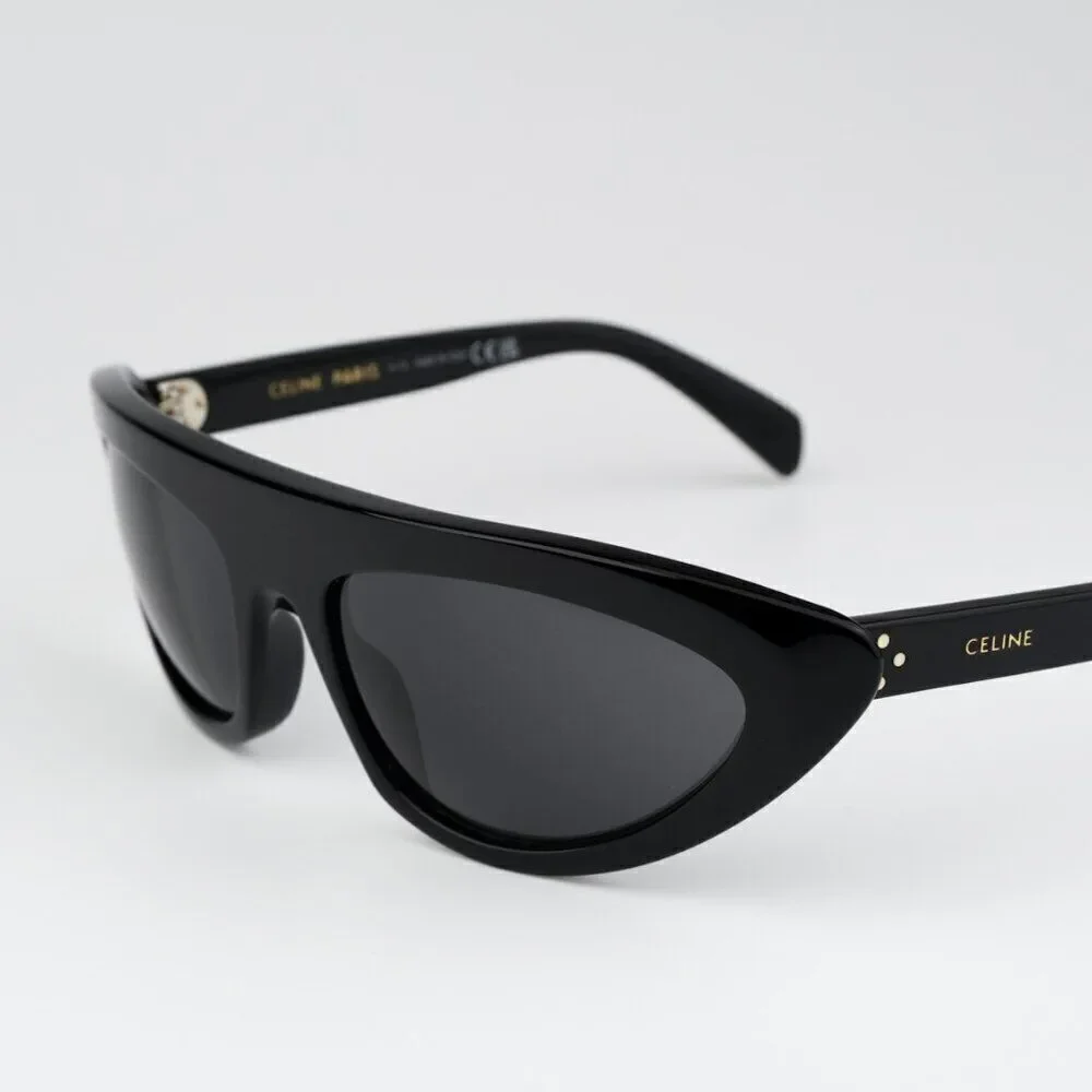 NEW Celine CL40261I 01A Black Dark Grey Wraparound Unisex Sunglasses CL  40261I